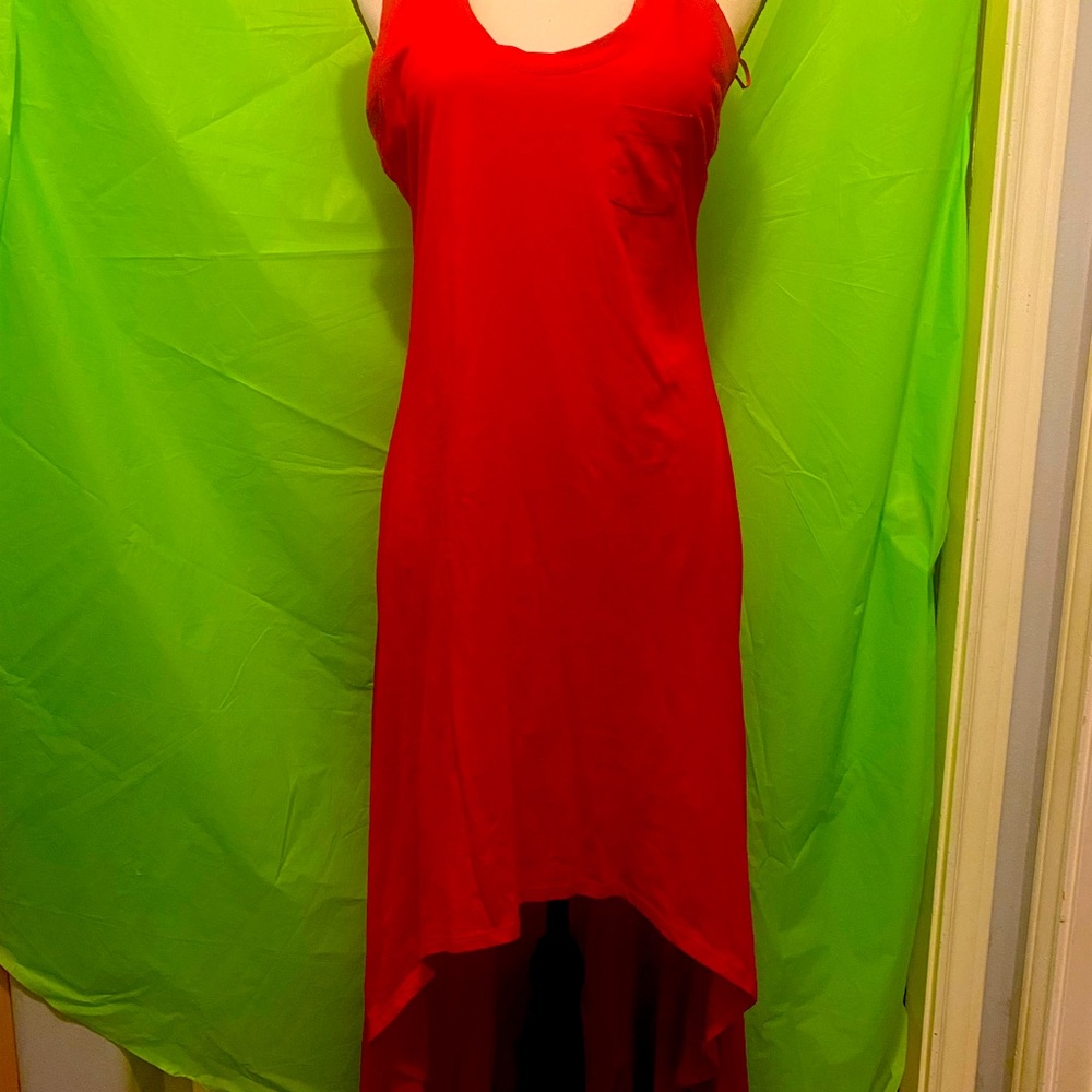 RED HI-LO DRESS